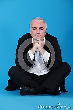Brooding Senior man Stock Photo