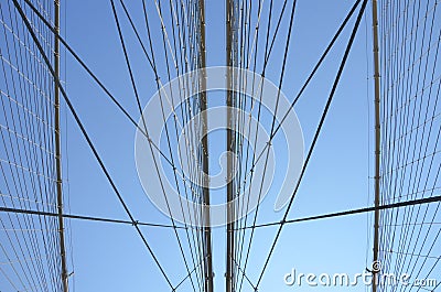 Brooklyn Bridge Cables Stock Photo