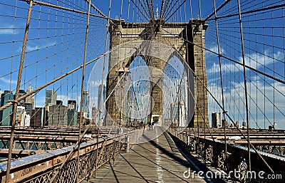 Brooklyn Bridge in New York City Editorial Stock Photo