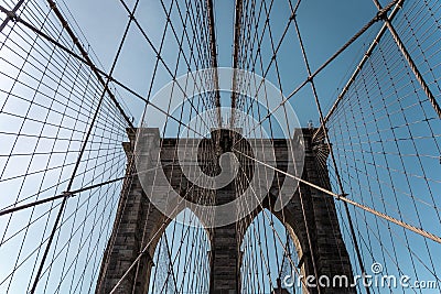 Brooklyn bridge New York city image, sunrise image of the New York Brooklyn bridge Stock Photo