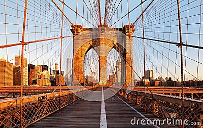 Brooklyn Bridge, New York City, nobody Stock Photo