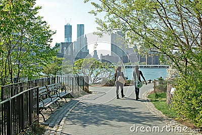 Brooklyn Bridge Park Waterfront New York City USA Editorial Stock Photo