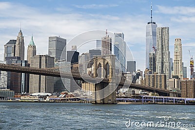 Brooklyn bridge & Skyline Manhattan Stock Photo