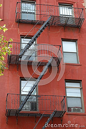 Brooklyn flats with fire escape Stock Photo