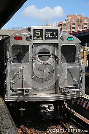 Vintage Subway car at Brighton Beach Station in Brooklyn, New York Editorial Stock Photo