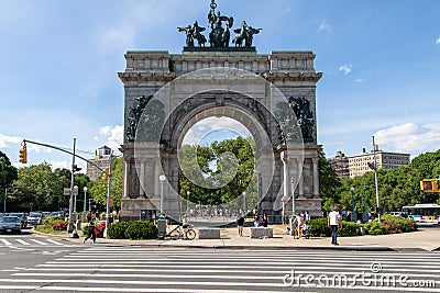 Peaceful protest at Grand army Plaza. Protesters holding signs Editorial Stock Photo