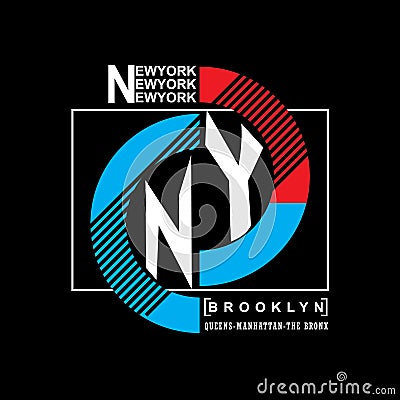 New york brooklyn Typography t shirt vector Vector Illustration