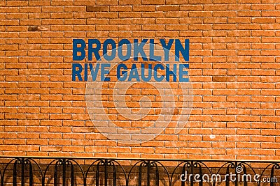 Brooklyn Rive Gauche sign at Printemps, Paris. Editorial Stock Photo