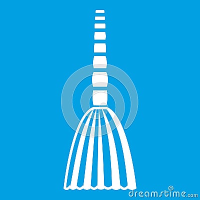 Broom floor icon white Vector Illustration