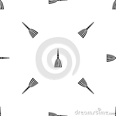 Broom floor pattern seamless black Vector Illustration