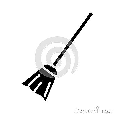 Broom silhouette style icon vector design Vector Illustration