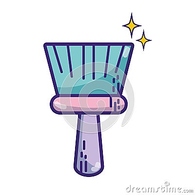 Broom sweep equipment to clean house Vector Illustration