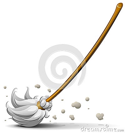 Broom sweep floor Vector Illustration