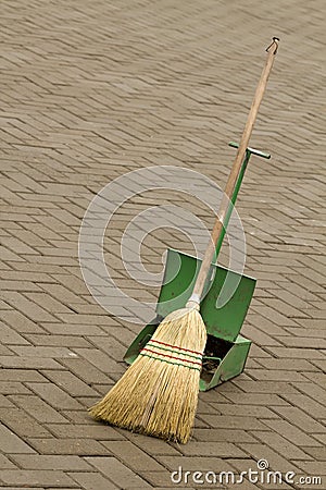 Broom tool cleaning equipment Stock Photo