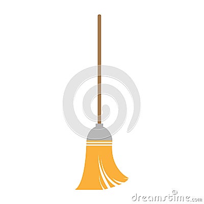 Broom on white background , Stock Photo