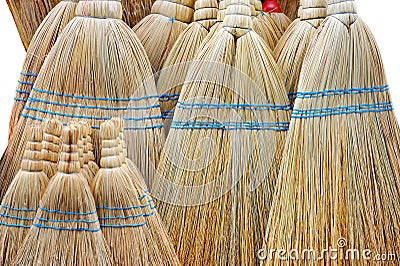 Brooms on the pile Stock Photo