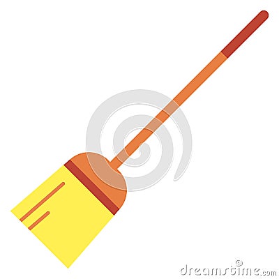 Broomstick icon. Traditional dust floor cleaning tool Vector Illustration