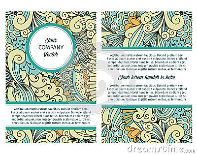 Brouchure design leaves and swirls Vector Illustration