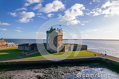 Broughty Ferry Castle Dundee, located on the banks of the River Thay in Scotland Stock Photo
