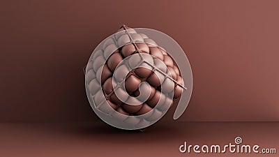 Broun soft cube minimalistic backgroung 3d render image Stock Photo