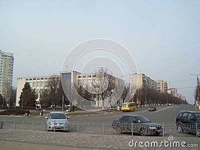 BROVARY, UKRAINE - APRIL 2, 2011. People on the streets in city Editorial Stock Photo