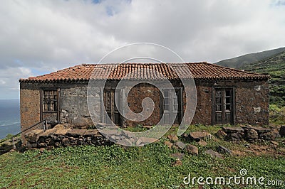 Brown Ancient Rural House Stock Photo