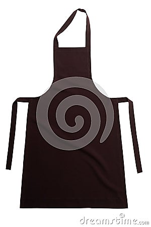 Brown apron isolated on white Stock Photo