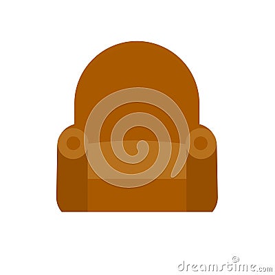 Brown armchair. Soft classic seat. Vector Illustration