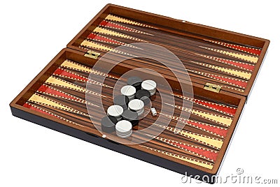 Brown Backgammon game board Stock Photo