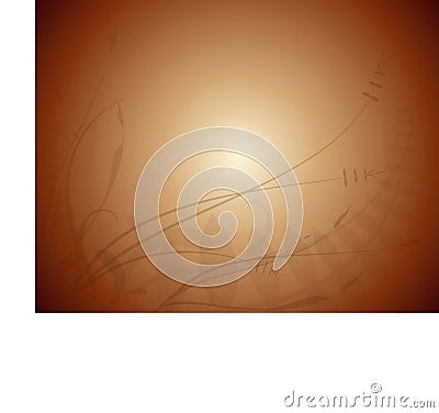 Brown Background Foliage Vector Illustration