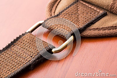 Brown backpack buckle Stock Photo