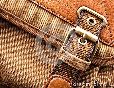 Brown backpack buckle Stock Photo