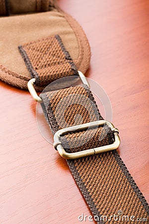 Brown backpack buckle Stock Photo