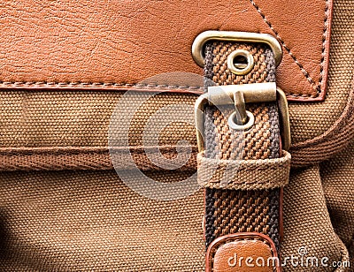 Brown backpack buckle Stock Photo