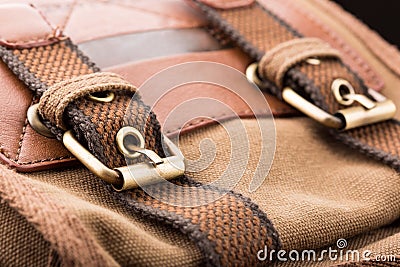 Brown backpack buckle Stock Photo