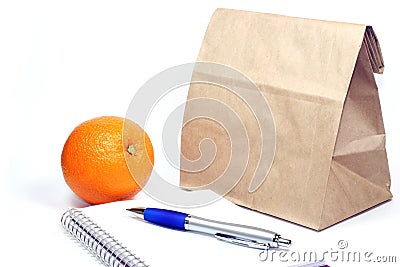 Brown bag lunch meeting Stock Photo