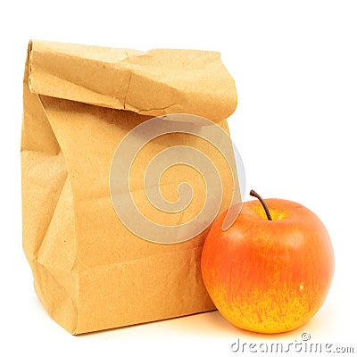 Brown Bag Lunch Stock Photo