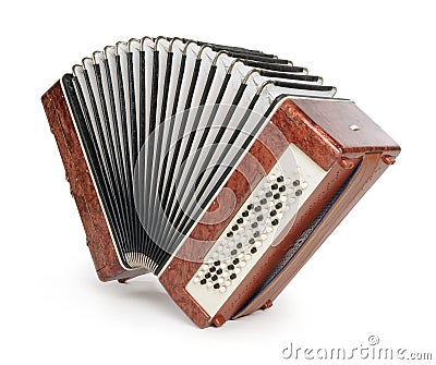 Brown bayan (accordion) Stock Photo