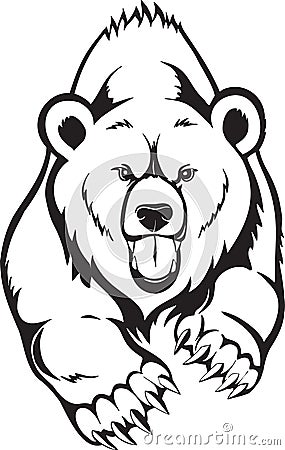 Brown Bear grizzly. Vector Illustration