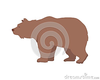 Brown Bear Vector Illustration in Flat Design Vector Illustration