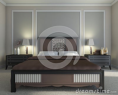 Brown bedroom Stock Photo