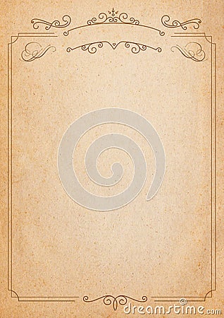 Brown and beige retro style paper background with border Stock Photo