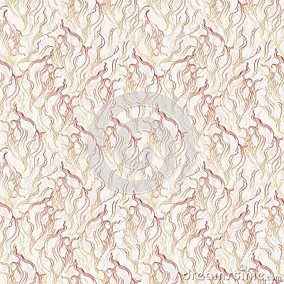 Brown on beige waves and curves seamless pattern v Vector Illustration