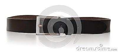 Brown belt white background Stock Photo