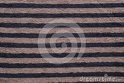 Brown and black striped pattern cotton polyester fabric textured Stock Photo