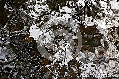 Brown, Black and White Ripples on a River Detail Stock Photo
