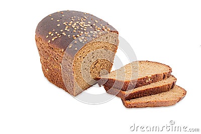 Brown bread with coriander on a light background Stock Photo