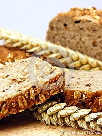 Brown bread & wheat Stock Photo