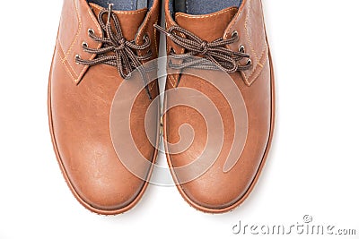 Brown Brogue isolated on a white background Stock Photo
