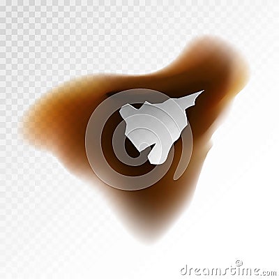 Brown burnt blot Vector Illustration